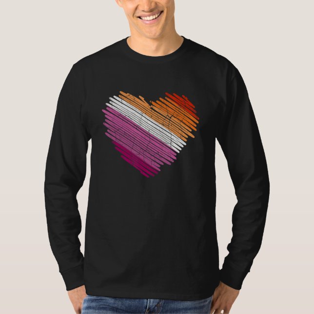 Camiseta Lgbt A Bandeira Do Orgulho Lésbico Rainbow (Frente)