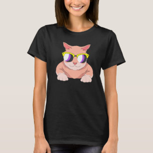 Camiseta Lgbt Agênero Gato Óculos de Sol Bandeira Não Biná