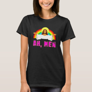 Camiseta LGBT Ah Homem Jesus Orgulho Gay Arco-íris
