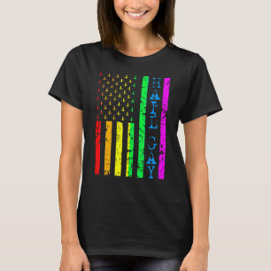 Camiseta Lgbt All Hail Orgulho gay Flag Satanic
