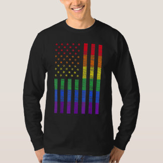 Camiseta Lgbt American Flag Pride Rainbow Gay Lesbian Bi Tr