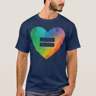 Camiseta LGBT Amor é Igualdade do Coração do Arco-Íris de A