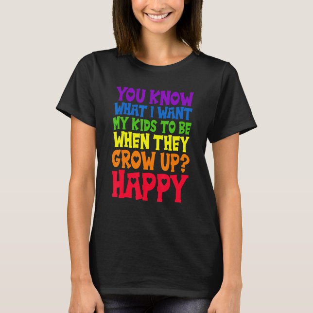 Camiseta LGBT Awareness Parents Mom Dad Gay Pride Rainbow (Frente)