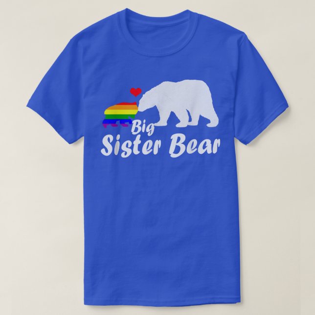 Camiseta Lgbt Big Sister Bear Orgulho gay Igual Rights Rain (Frente do Design)