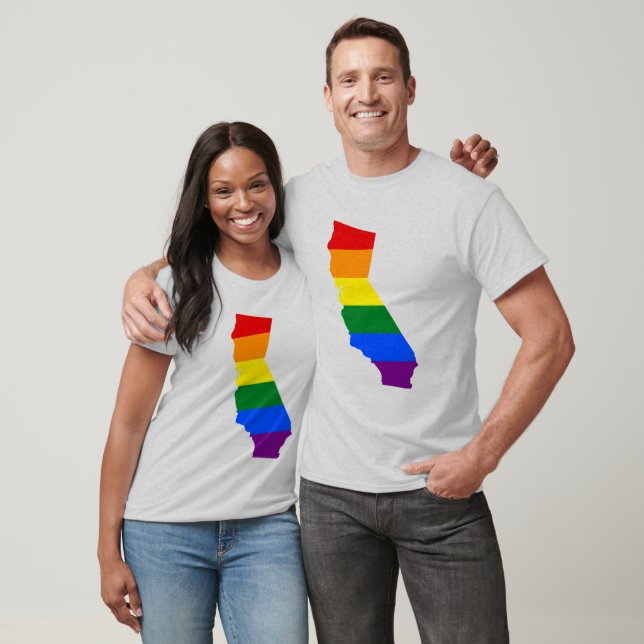Camiseta LGBT California, Estado dos EUA — Mapa do topo (Unissex)