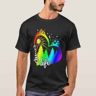 Camiseta Lgbt Camping Heart Gay Flag Camper Life
