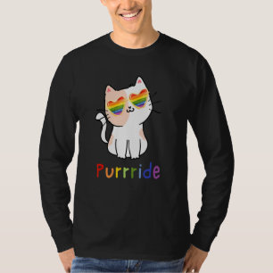 Camiseta Lgbt Cat Purride Pride Tee Rainbow Flower Gay