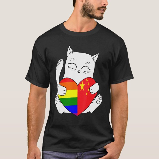 Camiseta LGBT China Cat Ally Animal  Pride Supporter (Frente)