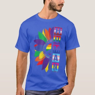 Camiseta LGBT de Flor Sunfloral HUMANO Orgulho gay Mês Orgu