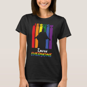 Camiseta Lgbt Direitos Gays Jesus ama Gráfico de Orgulho a 