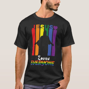 Camiseta Lgbt Direitos Gays Jesus ama Gráfico de Orgulho a