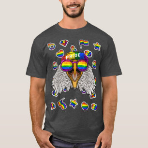 Camiseta LGBT Eagle Orgulho gay Mês Animal Rainbow Lésbica 