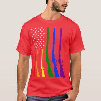 Camiseta Lgbt Flag Hunting Gay Pride America