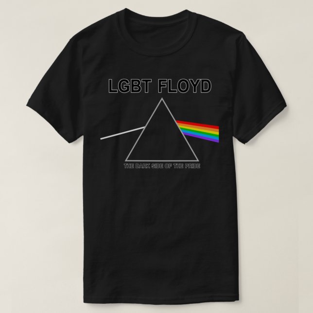Camiseta LGBT FLOYD, Lado Escuro da Camisa-T do Orgulho (Frente do Design)