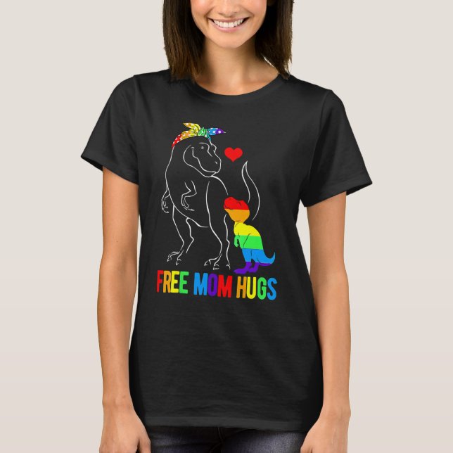 Camiseta Lgbt Free Mãe Abraça Dinossauro Rex Mamasaurus All (Frente)