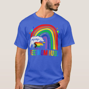 Camiseta LGBT Free Mãe Abraça Mama Urso LGBT Orgulho Arco-Í