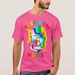 Camiseta Lgbt Free Mãe Abraça UnicornGay Pride Lgbt Rainbow