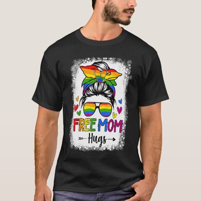 Camiseta LGBT Free Mom Hugs Women LGBT Pride Gay Pride Mess (Frente)