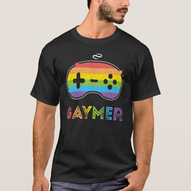 Camiseta Lgbt Gamer Gaymer Orgulho gay Rainbow Gamepad Lgbt (Frente)