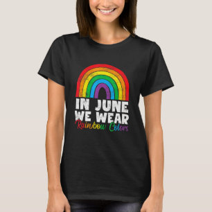 Camiseta Lgbt Gay Ally Em Junho Vestimos As Cores Do Arco-Í