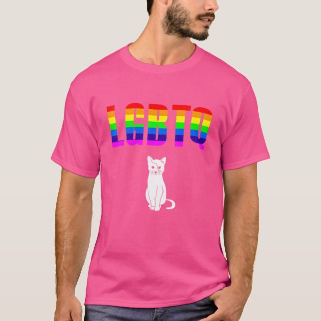 Camiseta LGBT Gay de Lésbica bissexual Fila de Orgulho Tran (Frente)