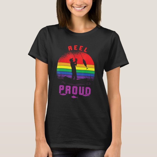 Camiseta Lgbt Gay de pesca da roleta de pesca contra esguic (Frente)