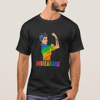 Camiseta LGBT Gay Lésbica Arco-Íris Inquebrável Ally Femini