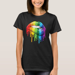 Camiseta Lgbt Gay Lésbica Csd Orgulho Lábios Boca