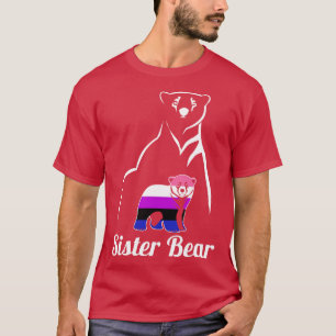 Camiseta LGBT Genderfluido Irmã Urso Genderfluido Orgulho F