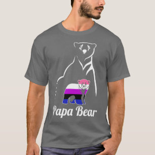 Camiseta LGBT Genderfluido Papa Urso Urso Genderfluido Sina