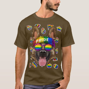 Camiseta LGBT German Shepherd Gay Pride Month Dog Rainbow L