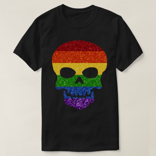 Camiseta LGBT Glitter Arco-Íris (Frente do Design)