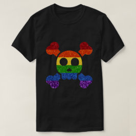 Camiseta LGBT Glitter Arco-Íris 'n' Crossbones