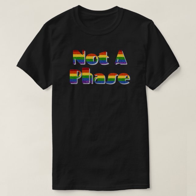 Camiseta LGBT Glitter Não É Uma Fase (Frente do Design)