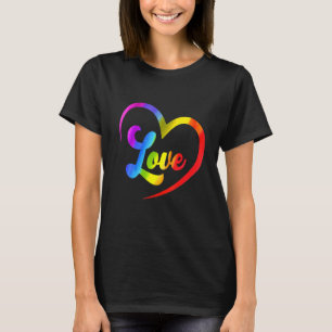 Camiseta Lgbt Half Rainbow Heart Celebra Orgulho Com Amor