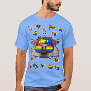 Camiseta LGBT Hedgehog Orgulho gay Mês Animal Rainbow Lesbi