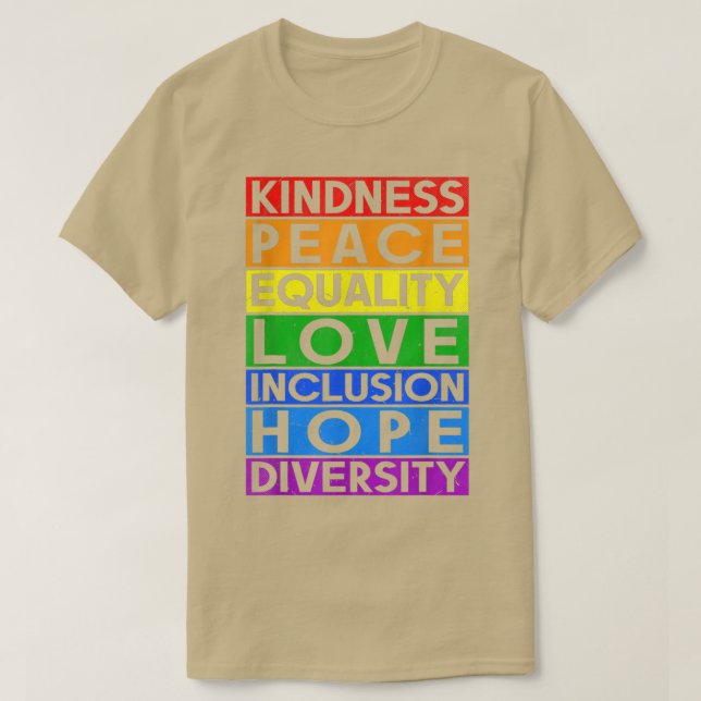 Camiseta Lgbt Igualdade Engraçada Amizade Gay da Paz Lesbia (Frente do Design)