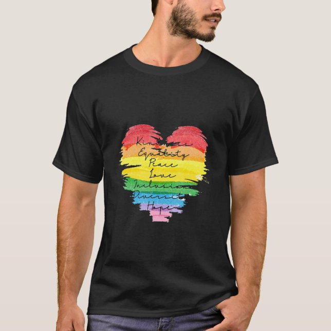 Camiseta LGBT+ Kindness Peace Equality Love Inclusion Diver (Frente)