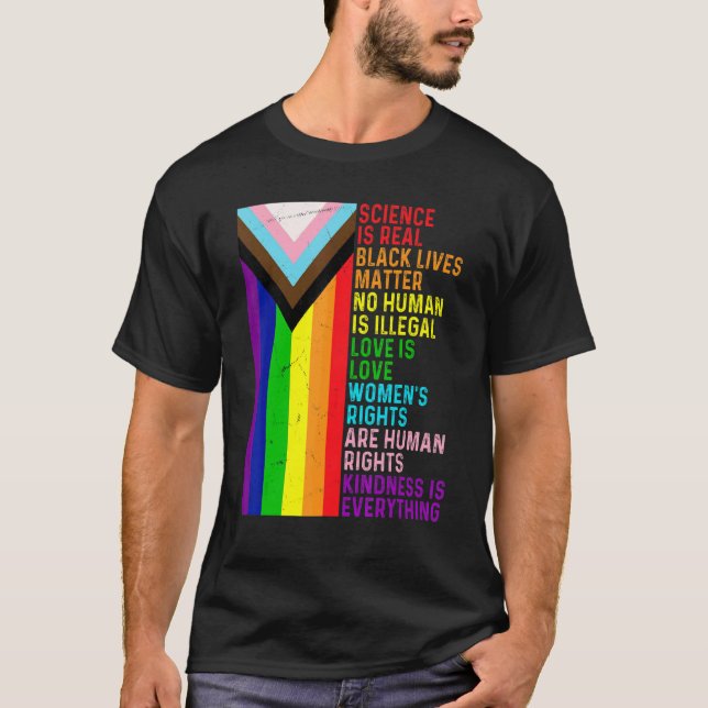 Camiseta Lgbt Lésbica Gay Science É Real Blm Love Is Love (Frente)
