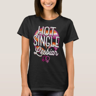 Camiseta LGBT (LGBT) Lésbica do Solteiro Quente