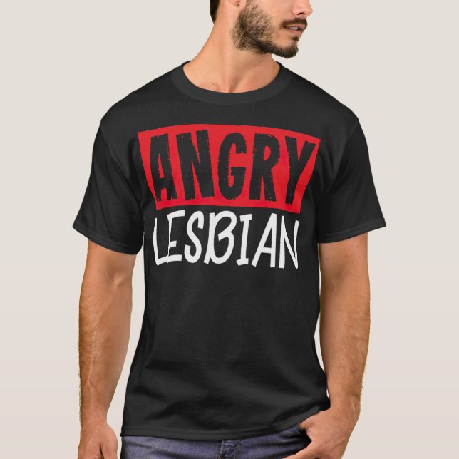 Camiseta LGBT LGBT Orgulho gay Lésbica Irritada - sca padrã (Frente)
