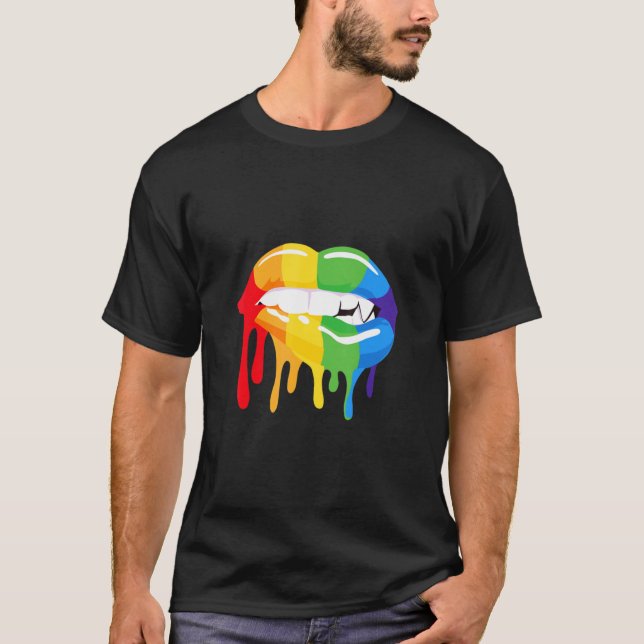 Camiseta Lgbt Lgbtq Rainbow Colors Love Bisexual Vampire L (Frente)