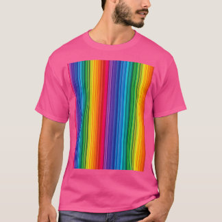 Camiseta LGBT - linha vertical sutil do arco-íris moderno
