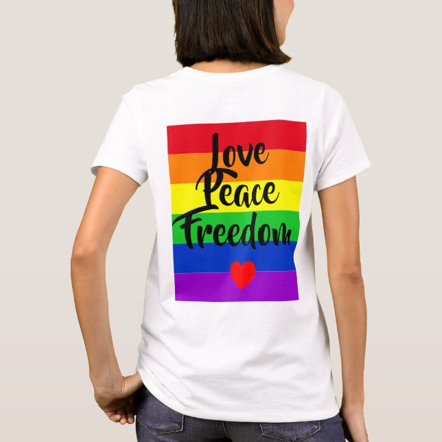 Camiseta #LGBT #love #orgulde #gay #liberdade #parada (Verso)