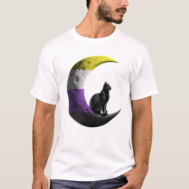Camiseta LGBT (Lua LGBT) do Orgulho Não-Binário (Frente)