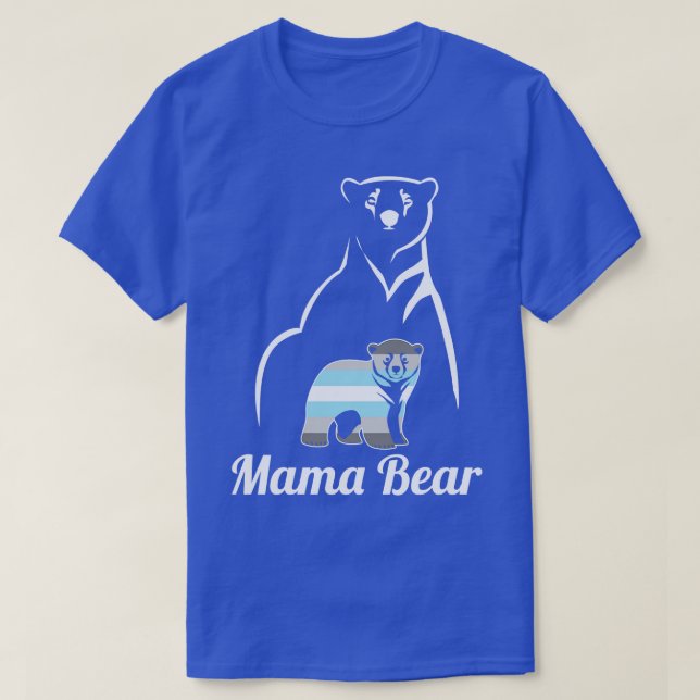 Camiseta LGBT: Mama Bear Demigender Orgulho Bandeira Mãe (Frente do Design)