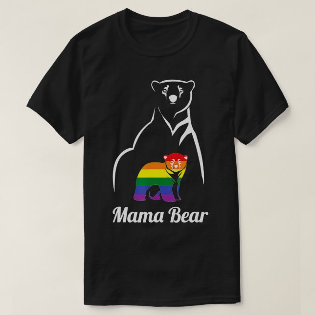 Camiseta LGBT Mama Bear Orgulho gay igual Direitos Arco-Íri (Frente do Design)