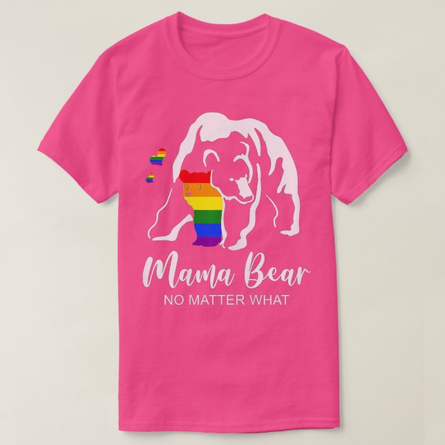 Camiseta LGBT Mama Bear Orgulho gay Igual Direitos Arco-Íri (Frente do Design)