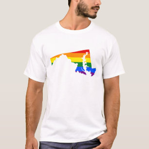 Camiseta LGBT Maryland, mapa de bandeira estadual norte-ame