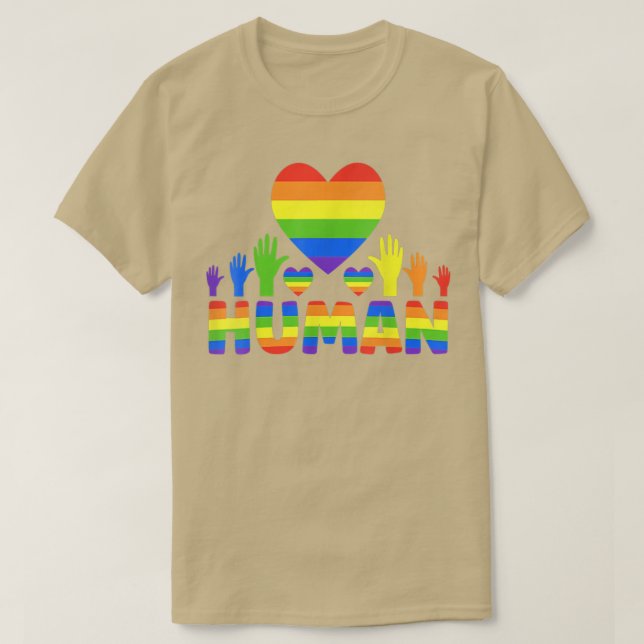 Camiseta LGBT Mês Orgulho LGBT - Lisbianos e Gay T-Shi (Frente do Design)